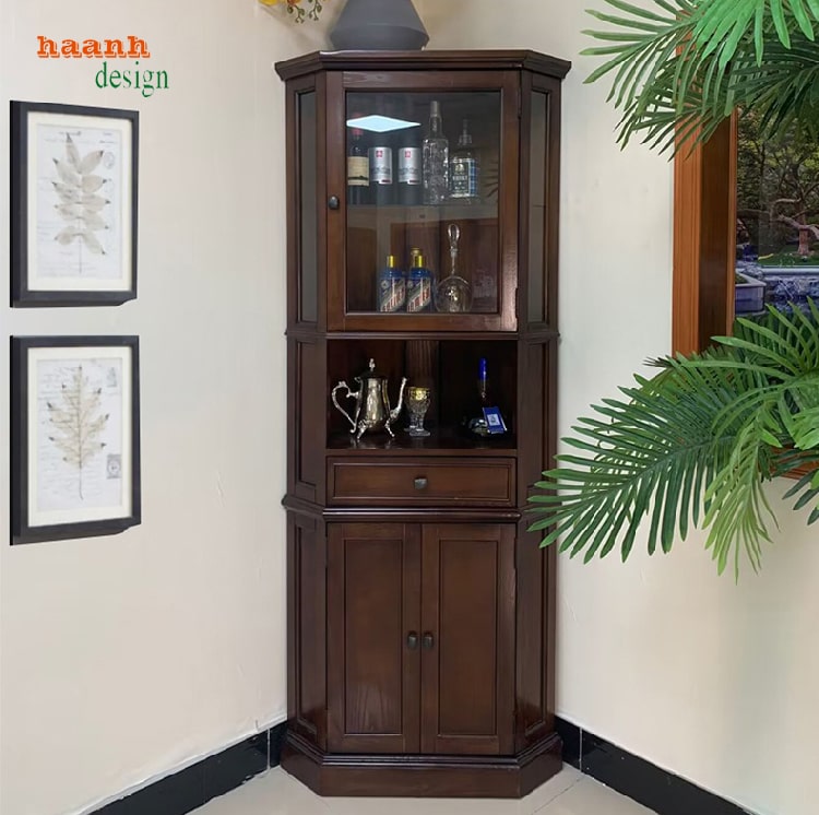 tủ góc gỗ tự nhiên