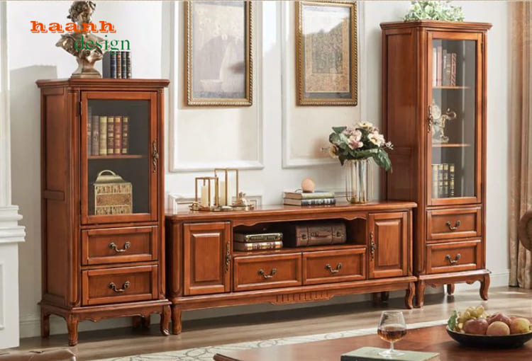 Tủ phòng khách cổ điển đẹp sang trọng chuẩn châu Âu-TCC 018
