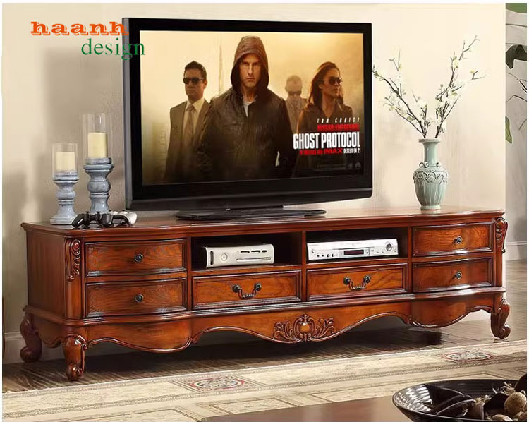 Tủ phòng khách tân cổ điển châu âu