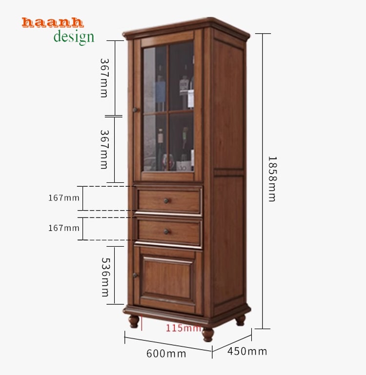 Kệ tủ gỗ phòng khách tân cổ điển