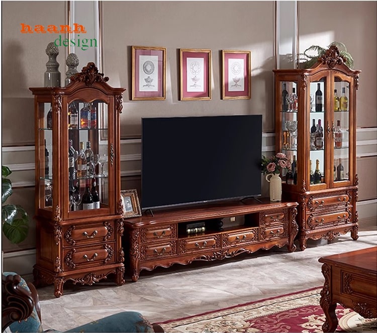Tủ bầy phòng khách tân cổ điển