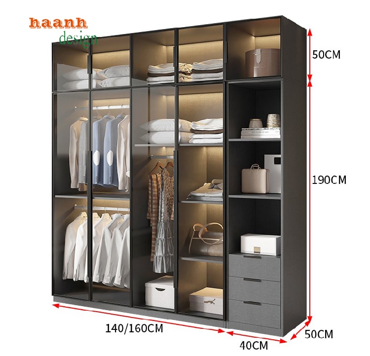 tủ quần áo cánh kính