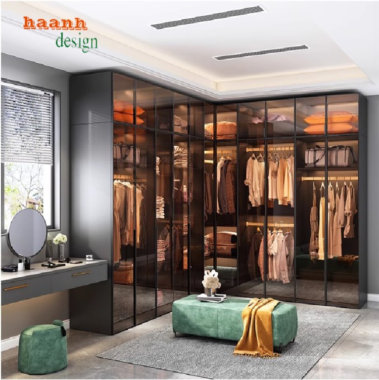  tủ quần &aacute;o gỗ c&aacute;nh k&iacute;nh hiện đại cao cấp 