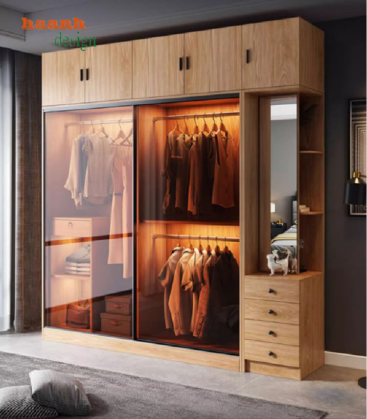 tủ áo cánh kính cửa lùa