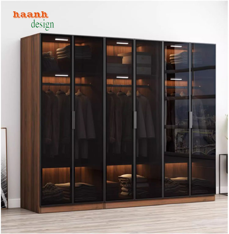 tủ quần áo gỗ cánh kính