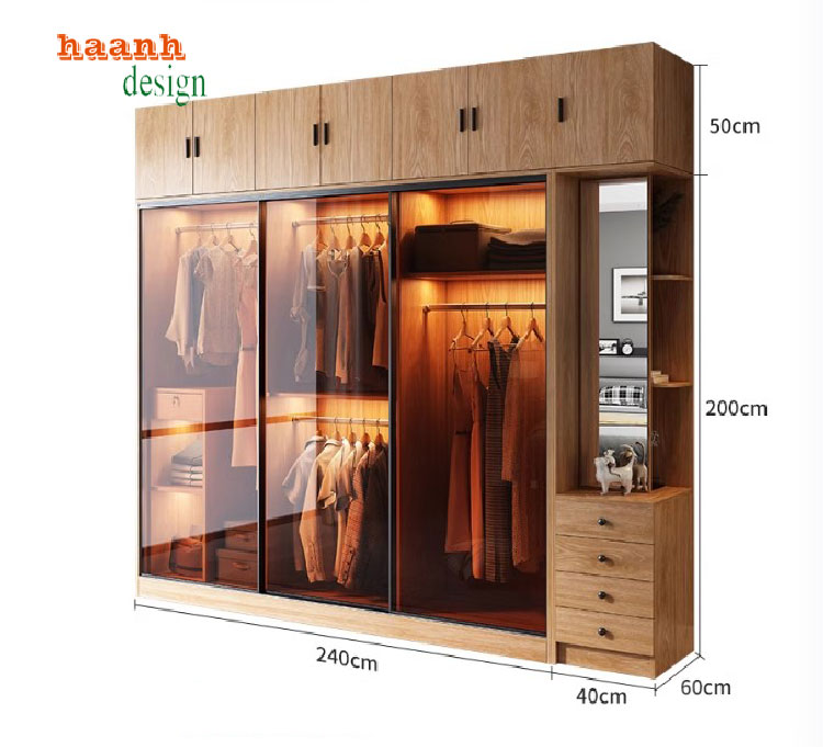 tủ áo cánh kính cửa lùa