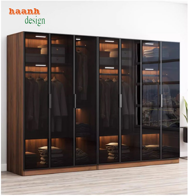 tủ quần áo gỗ cánh kính