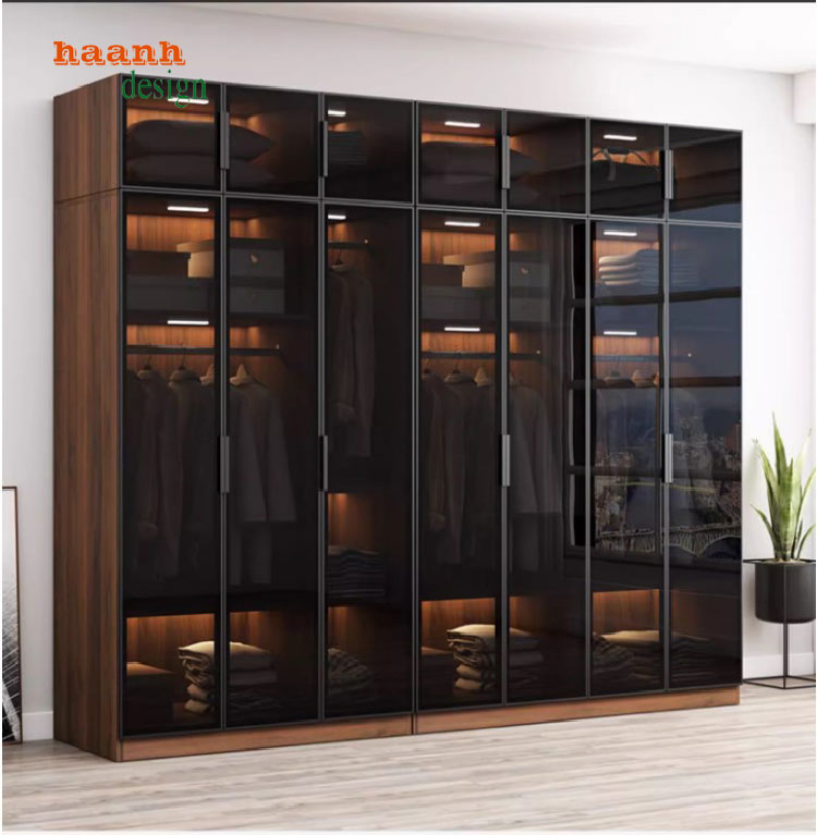 tủ quần áo gỗ cánh kính