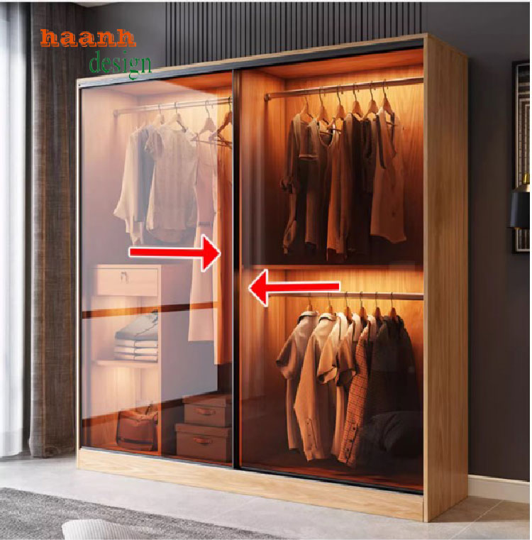 tủ áo cánh kính cửa lùa