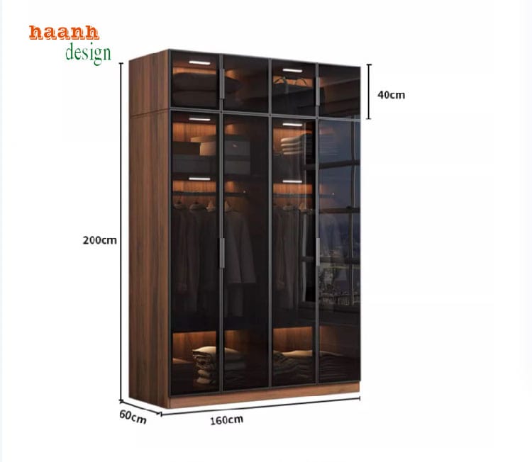 tủ quần áo gỗ cánh kính