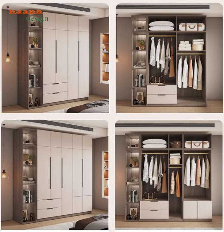 tủ quần áo gỗ công nghiệp đẹp trong phòng ngủ hiện đại