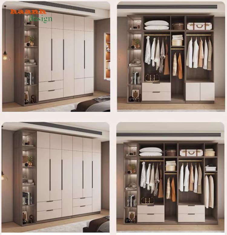 mẫu tủ quần áo gỗ công nghiệp đẹp hai màu