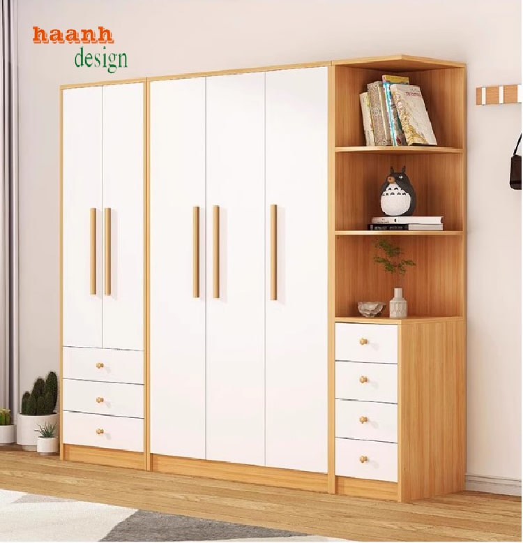 Tủ quần áo gỗ veneer sơn PU Inchem Mỹ đẹp hiện đại