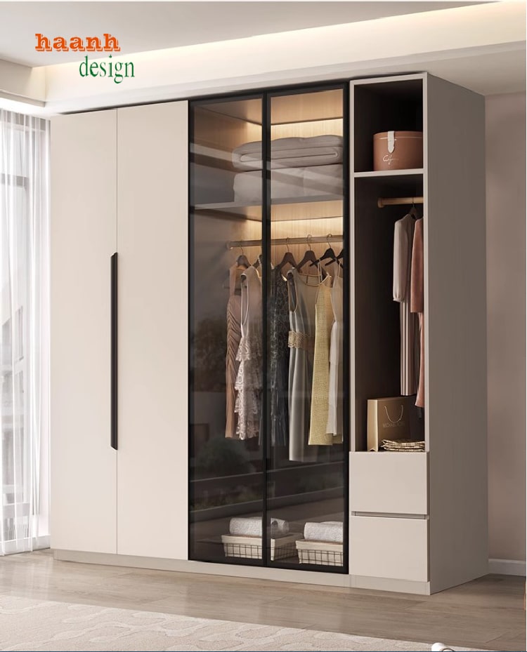 Tủ áo gỗ công nghiệp cánh lùa
