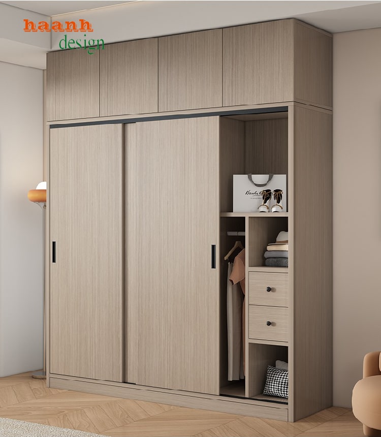 tủ quần áo gỗ công nghiệp cửa lùa