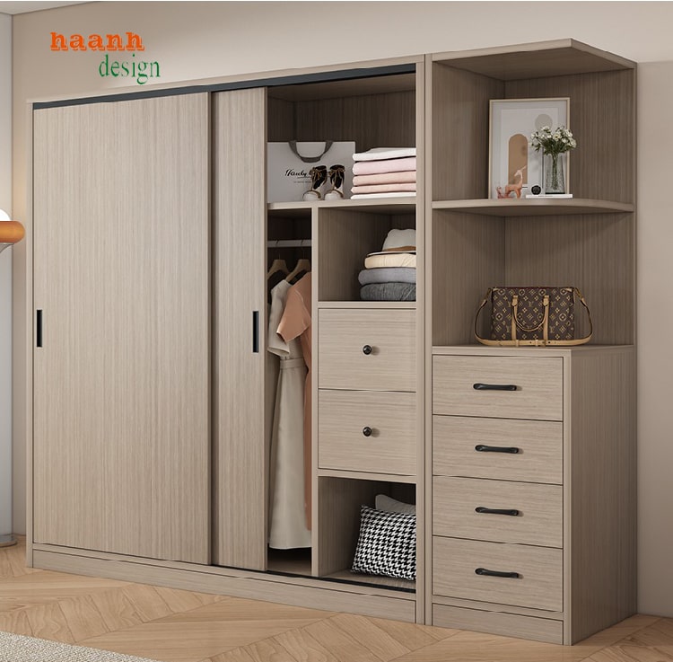 tủ quần áo gỗ công nghiệp cửa lùa