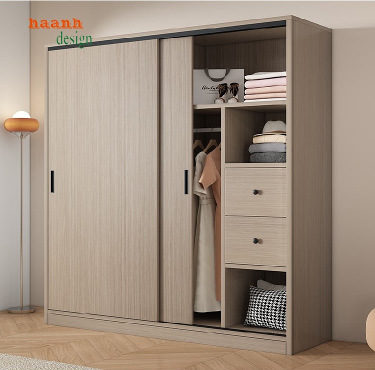 tủ quần áo gỗ công nghiệp cửa lùa