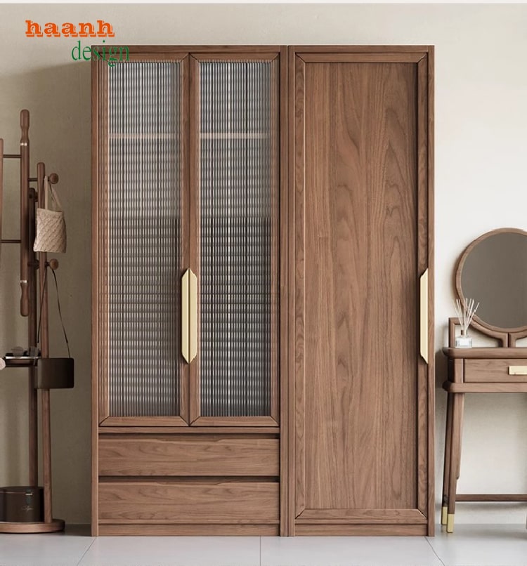tủ áo gỗ công nghiệp óc chó