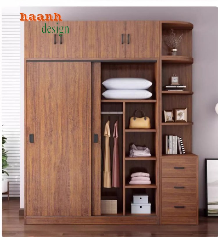 tủ áo gỗ óc chó công nghiệp