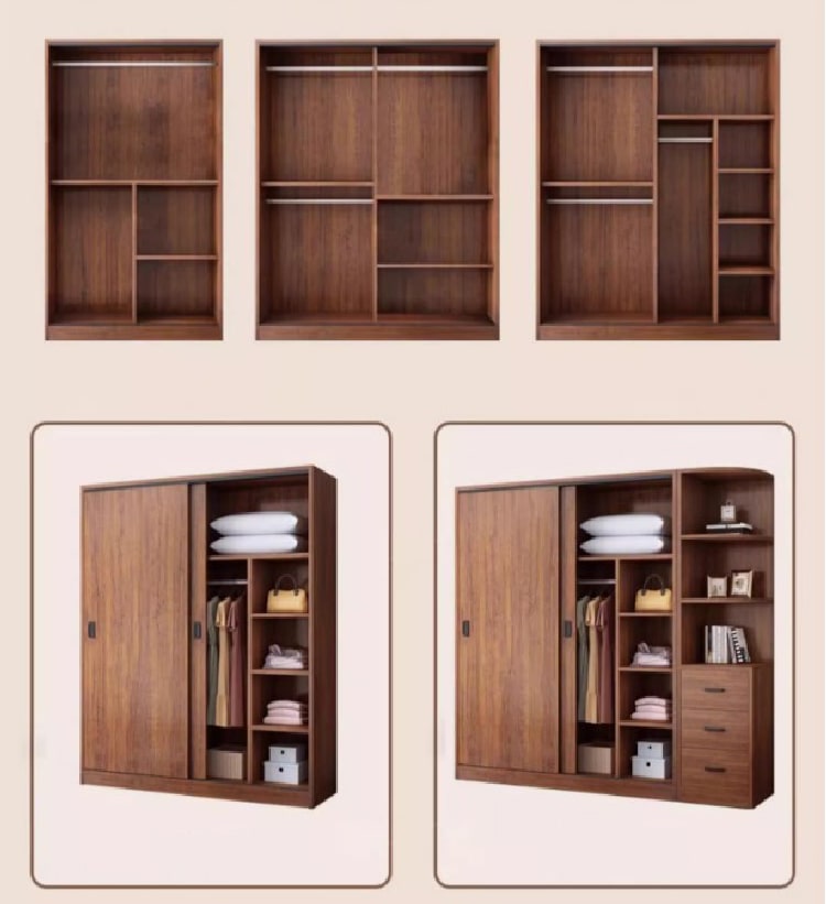 tủ áo gỗ óc chó công nghiệp