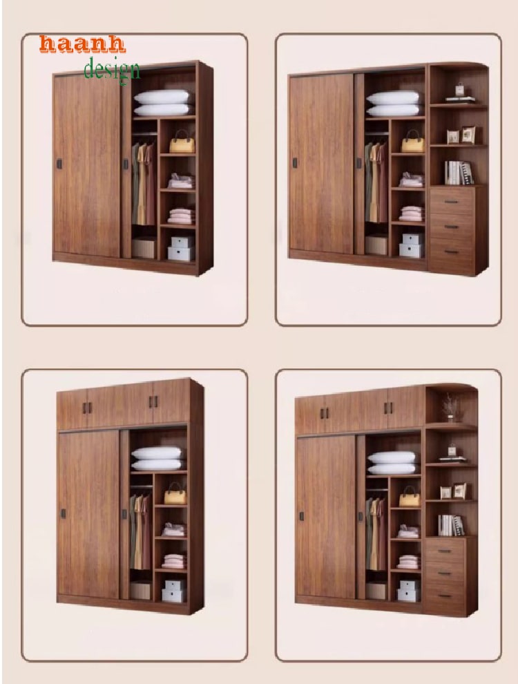 tủ áo gỗ óc chó công nghiệp