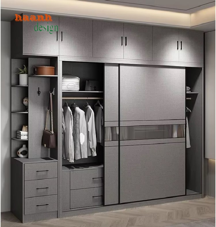Tủ quần áo gia đình 3 cánh tiện lợi thiết kế tối ưu không gian
