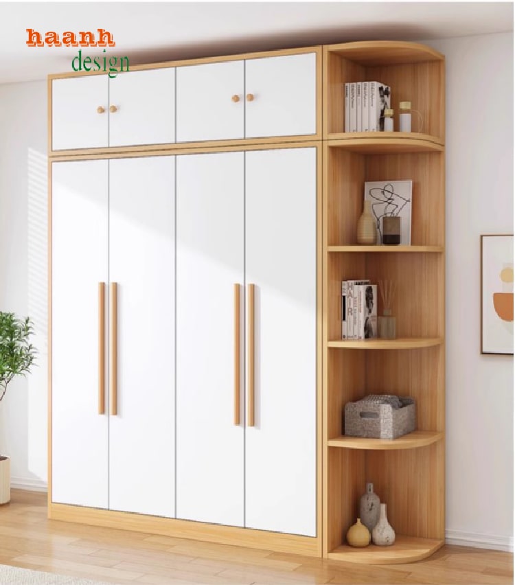 Tủ gỗ công nghiệp 4 cánh tiện nghi và sang trọng