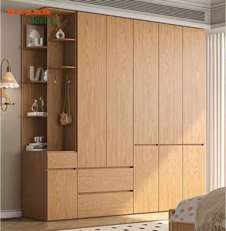 Tủ Quần Áo Gỗ Công Nghiệp MDF Hiện Đại Đẹp Cho Phòng Ngủ-TAH 018