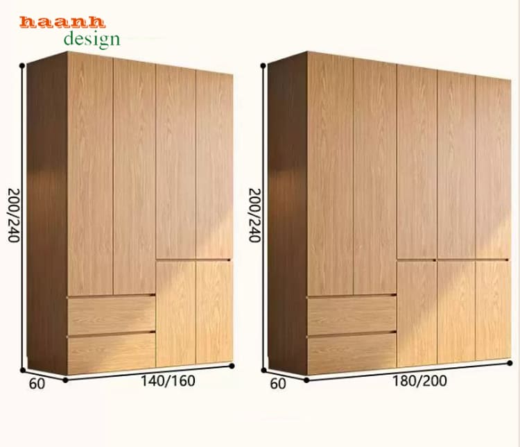 tủ quần áo gỗ công nghiệp mdf sang trọng