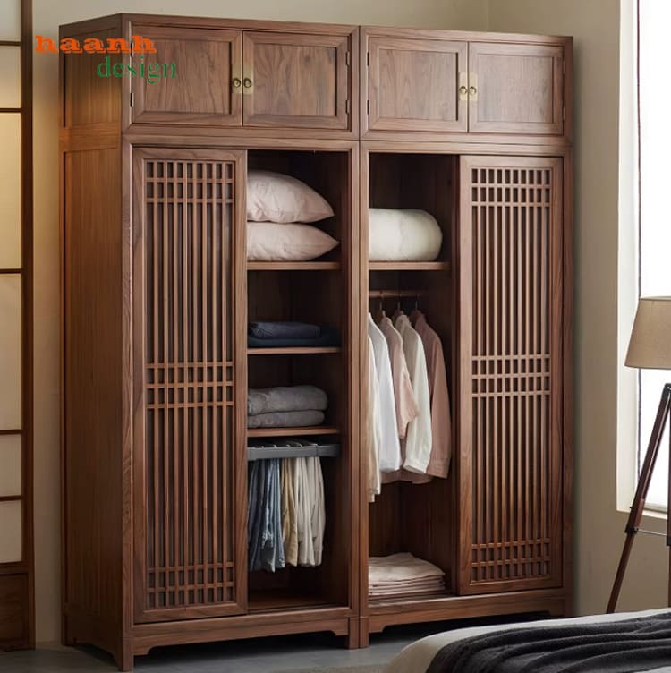 Tủ Quần Áo Cao Cấp Phong Cách Á Đông Hiện Đại-TAH 018