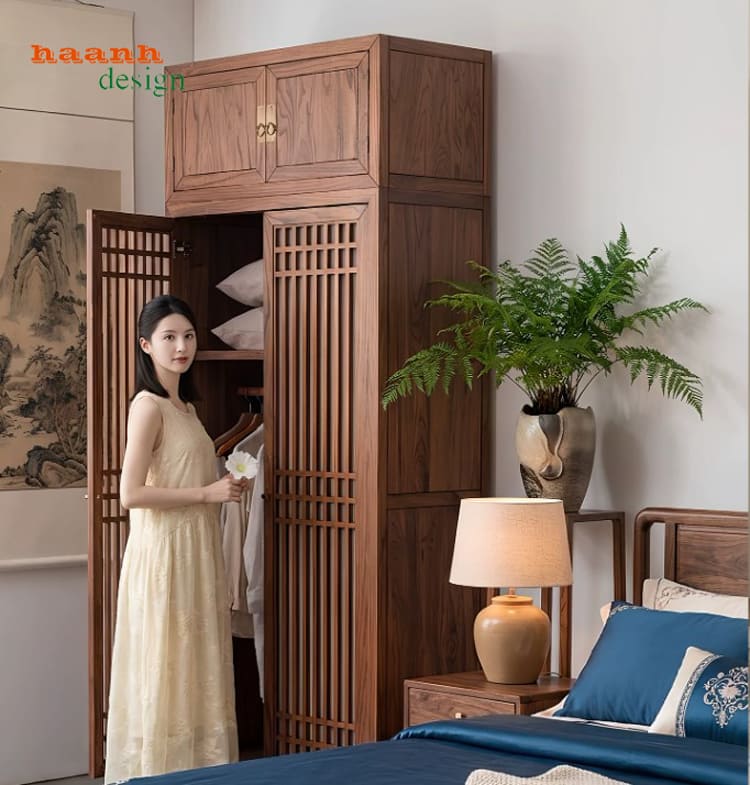 Tủ gỗ quần áo gỗ sồi tự nhiên đẹp