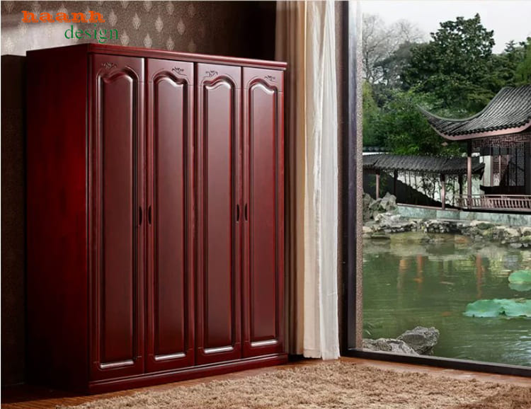 Tủ quần áo đẹp gỗ sồi tự nhiên nhập khẩu