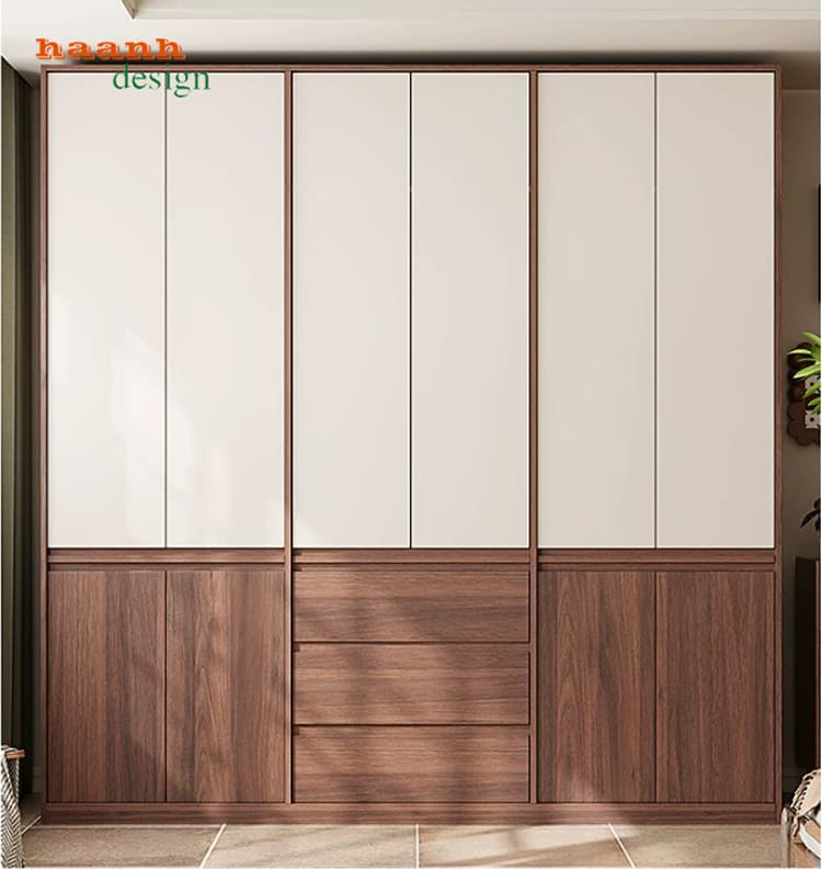 Tủ quần áo gỗ óc chó hiện đại cao cấp cho phòng ngủ
