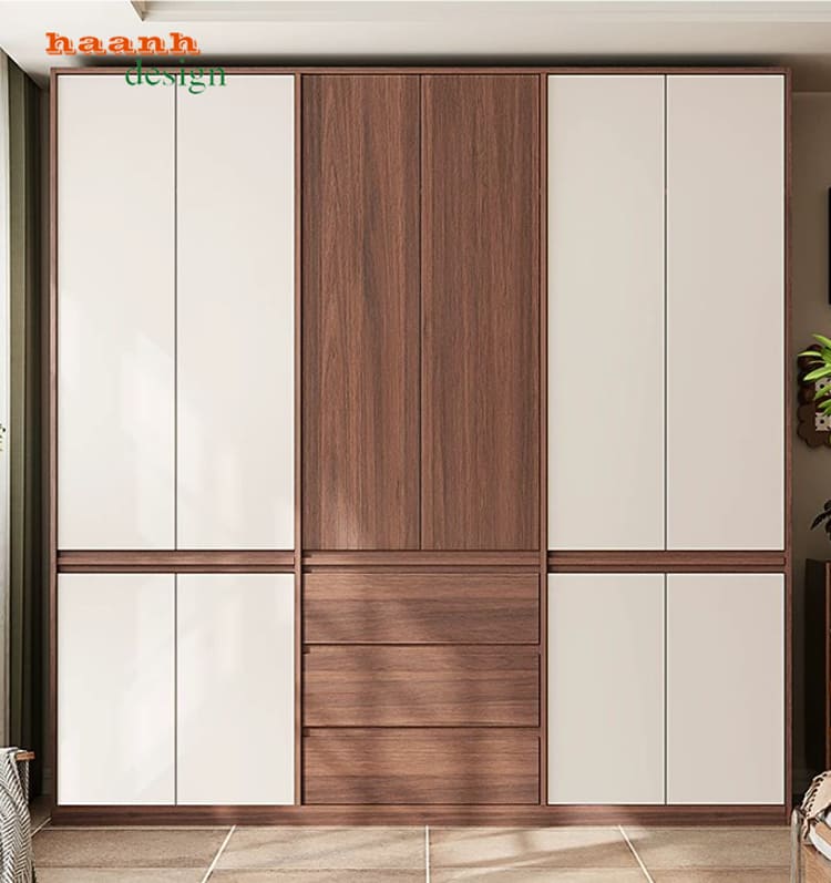 Tủ gỗ quần áo gỗ óc chó sang trọng hiện đại