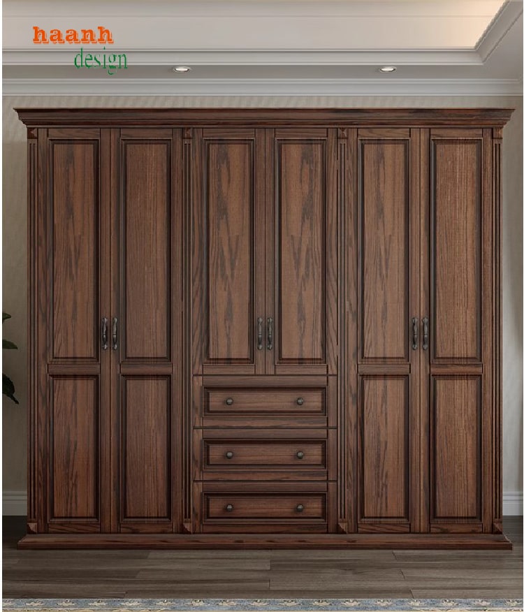 tủ quần áo gỗ sồi