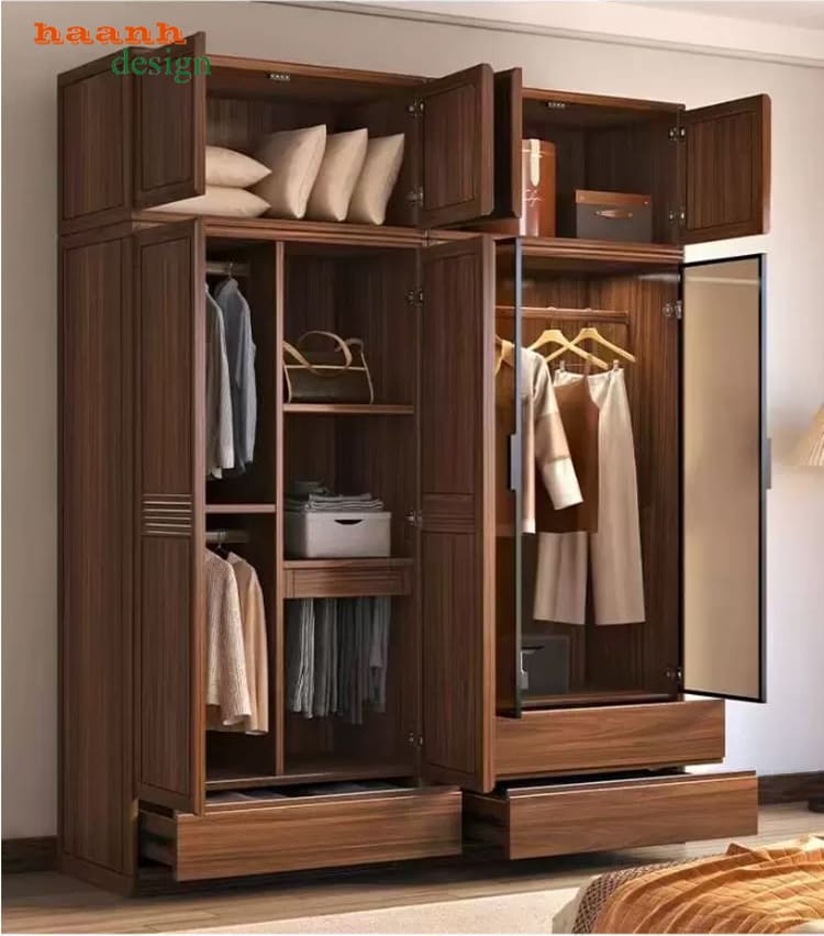 Tủ quần &aacute;o gỗ tự nhi&ecirc;n 