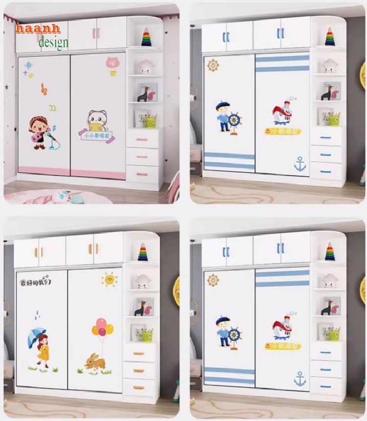 tủ quần áo trẻ em gỗ công nghiệp