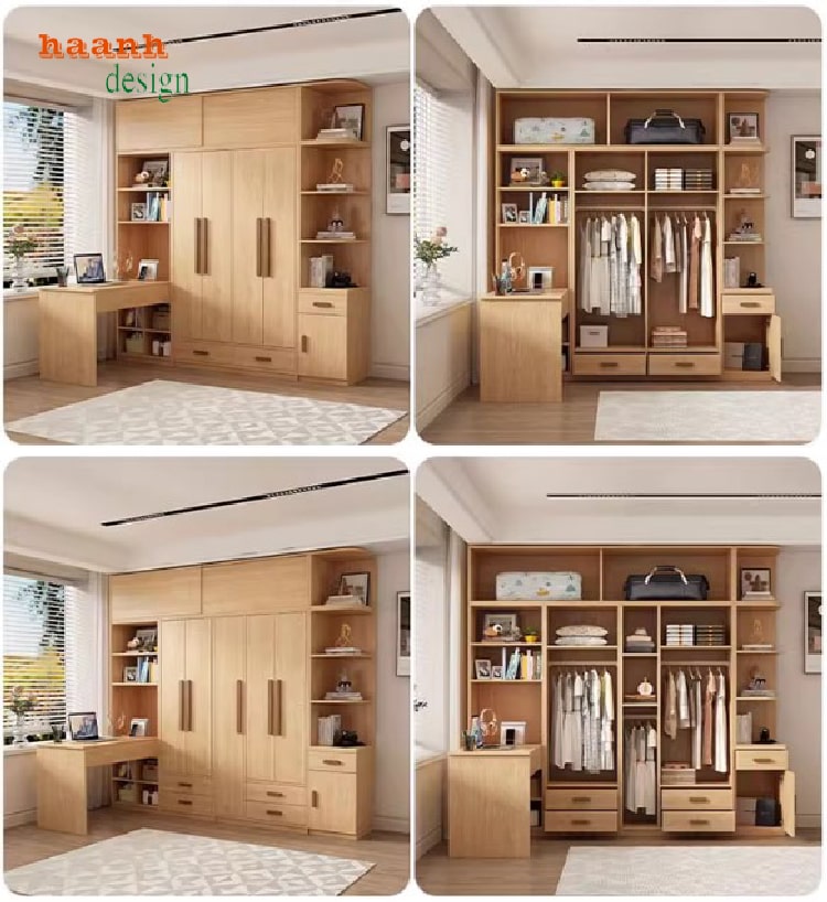 Tủ quần &aacute;o trẻ em gỗ c&ocirc;ng nghiệp phụ kiện Cariny Thụy Sĩ