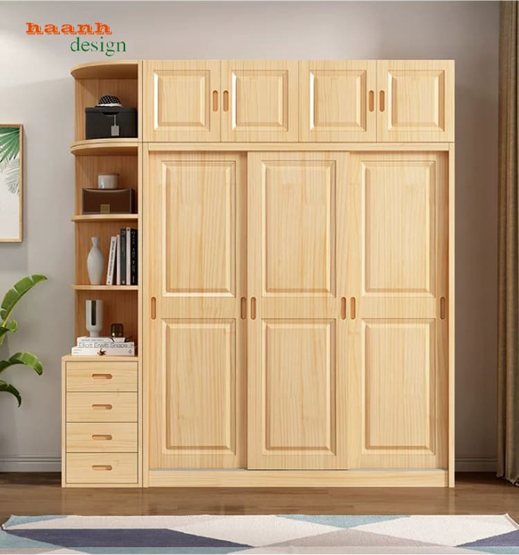TQA 006 - phương án tủ bản rộng Phương án tủ TQA 006 bản rộng với nhiều cánh