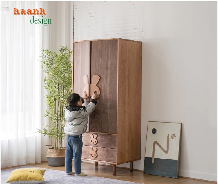 Tủ đựng quần áo trẻ em bằng gỗ