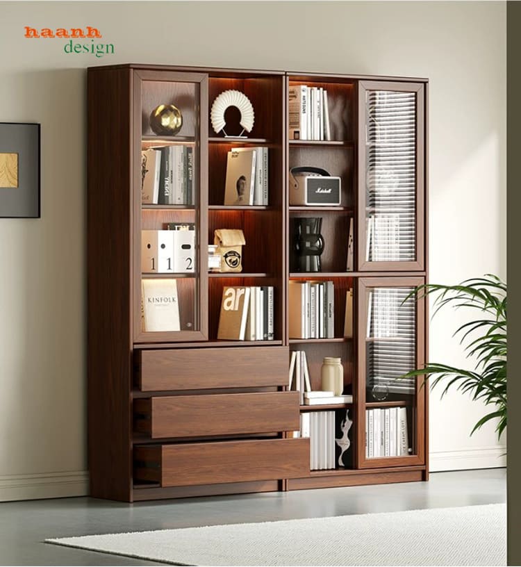 Tủ sách gỗ cao cấp đẹp cho văn phòng làm việc