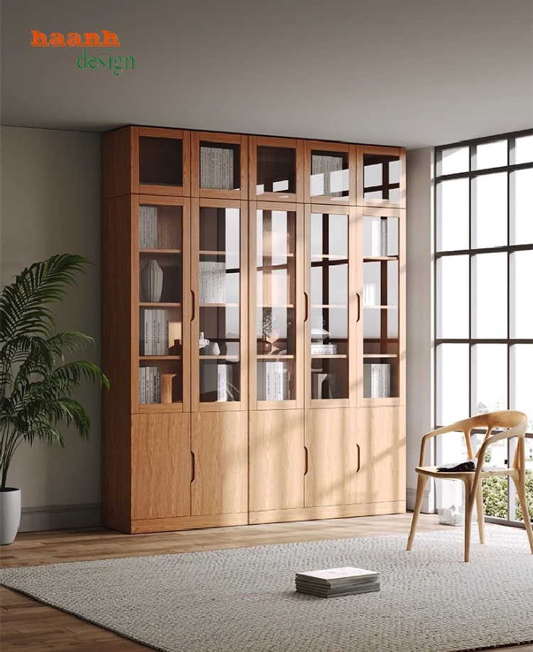 tủ sách gỗ gia đình