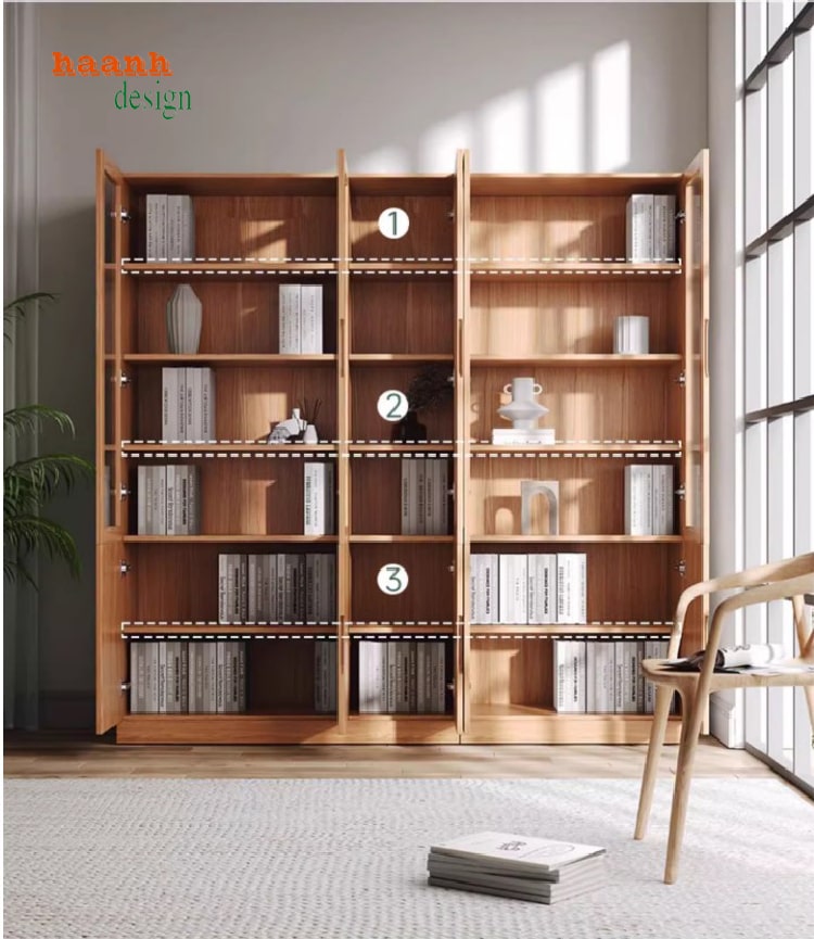 tủ sách gỗ gia đình