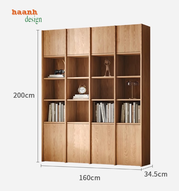 Tủ sách gỗ sồi