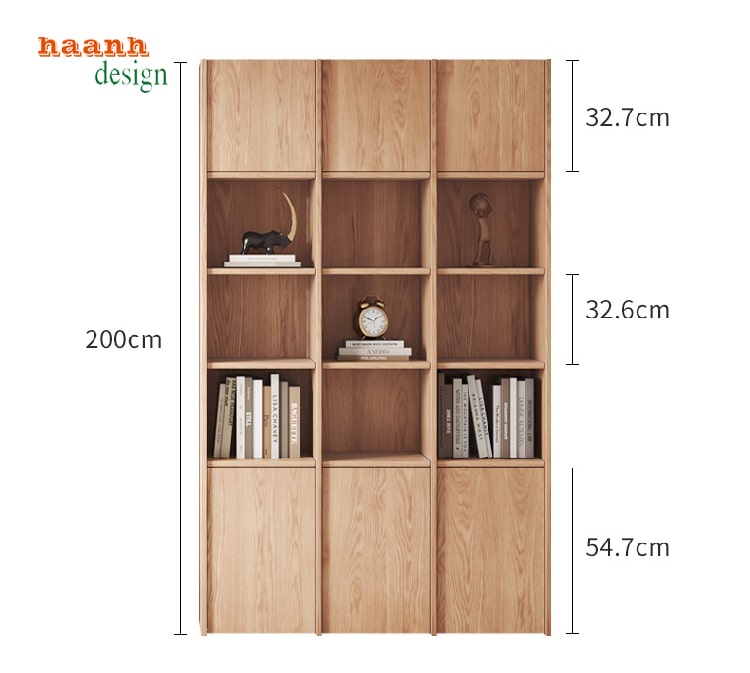 Tủ sách gỗ sồi
