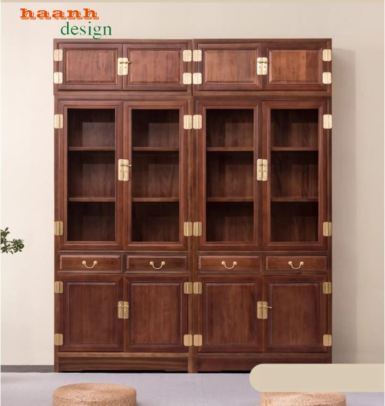 chi tiết bản lề đồng mẫu tủ kệ sách đẹp