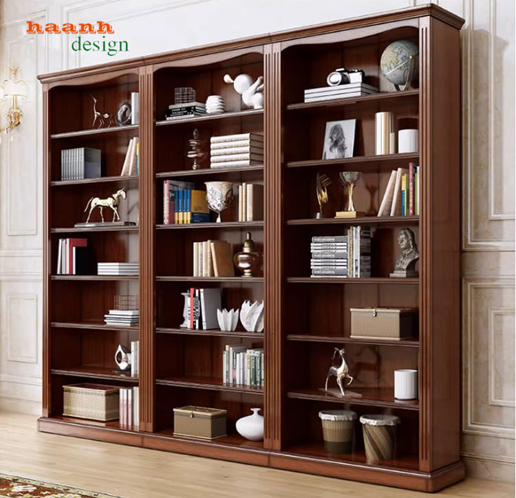 tủ để sách bằng gỗ cao cấp phụ kiện Blum