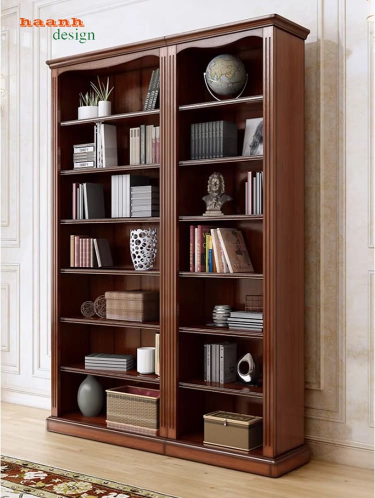 tủ để sách bằng gỗ sồi tự nhiên cao cấp