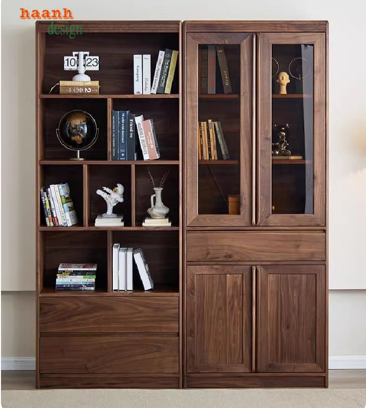 phụ kiện Hafele cao cấp cho mẫu tủ sách gỗ đẹp hiện đại