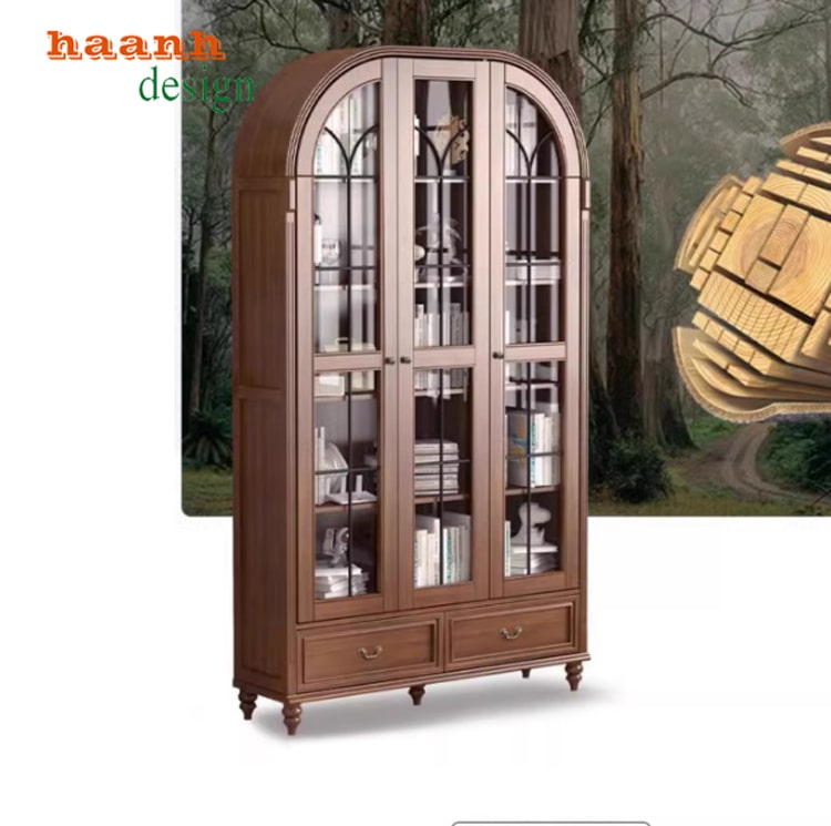 Tủ sách gỗ tự nhiên